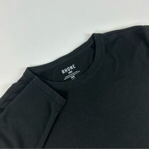 Rhone Mens SZ M Black Henley Performance Athletic Long Sleeve Shirt Pullover